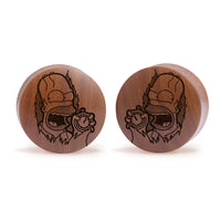 Plug / Gauge Shining Homer - Bois de Saba | Convexe double évasé