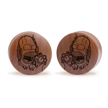 Shining Homer Plug / Gauge - Saba Wood | Convex Double Flare