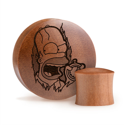 Shining Homer Plug / Gauge - Saba Wood | Convex Double Flare