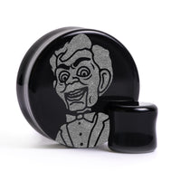 Goosebumps Slappy Plug / Gauge - Verre noir | Double flare à face plate