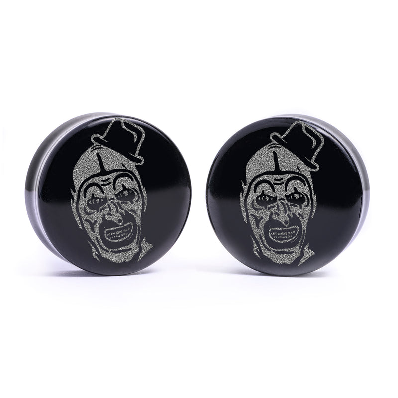 Plug / Gauge Terrifier - Verre noir | Face plate double évasé