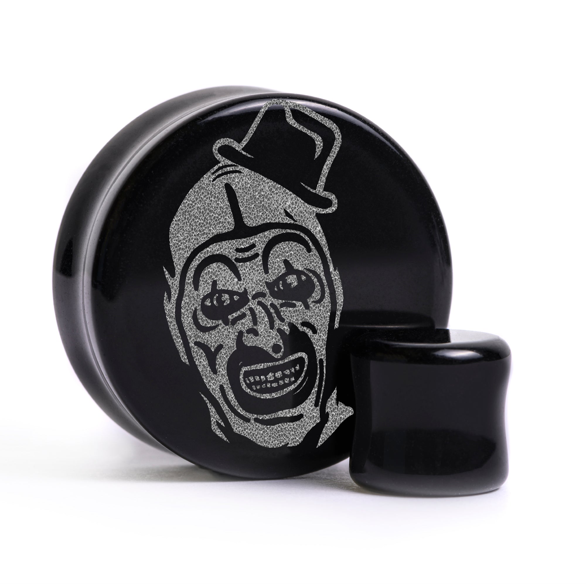 Terrifier Plug / Gauge - Black Glass | Flat Faced Double Flare