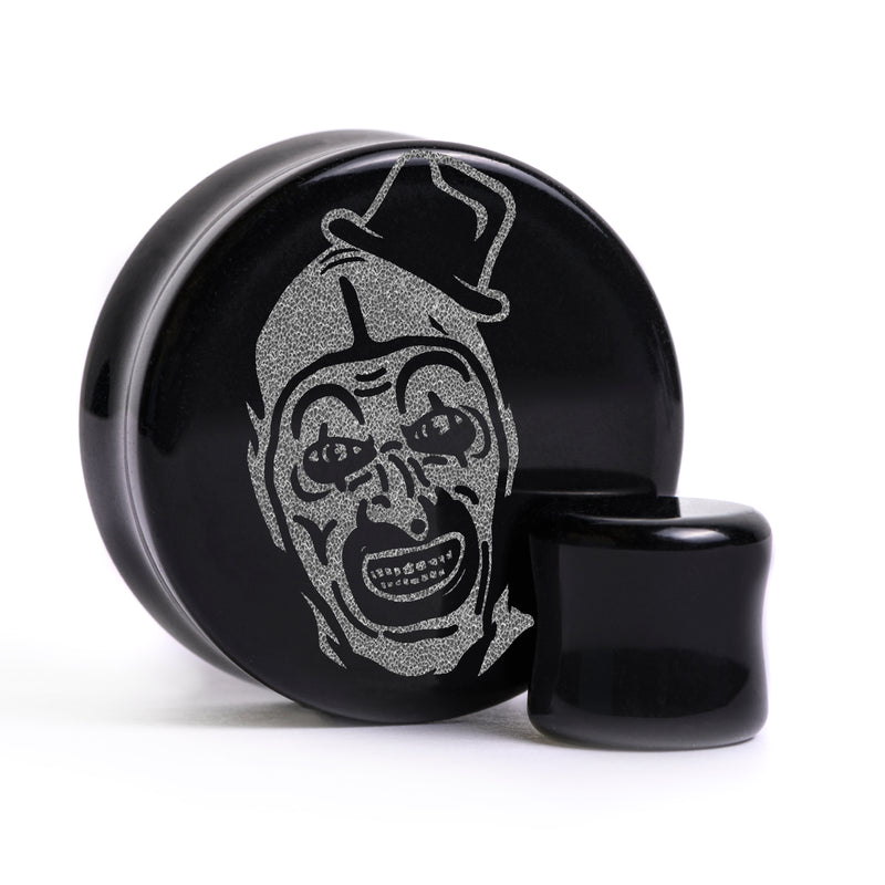 Plug / Gauge Terrifier - Verre noir | Face plate double évasé