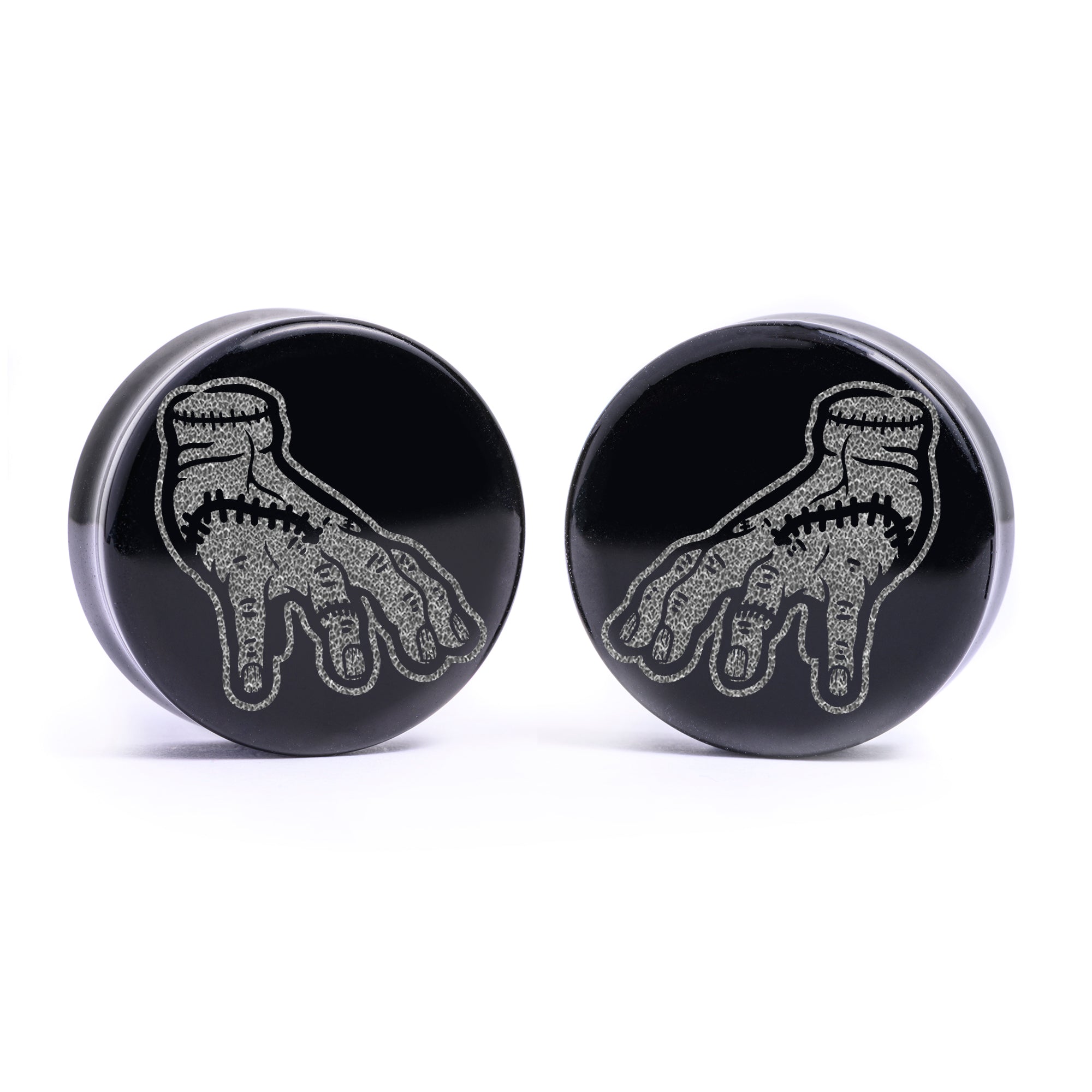 Thing Plug / Gauge - Schwarzes Glas | Flache Vorderseite, Double Flare