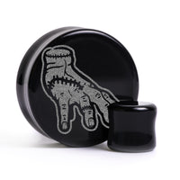 Thing Plug / Jauge - Verre noir | Double flare à face plate