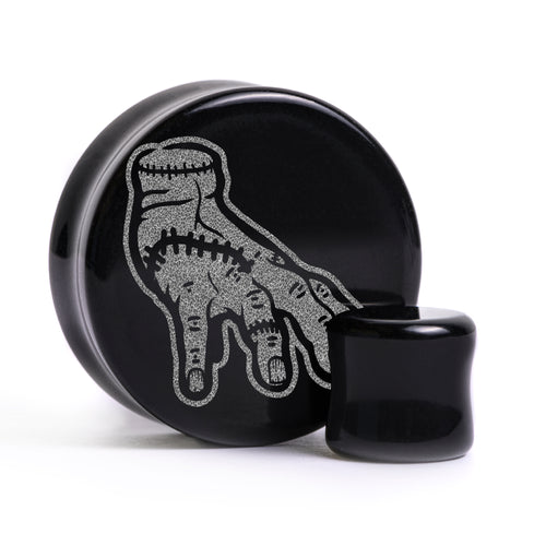 Thing Plug / Gauge - Black Glass | Flat Faced Double Flare