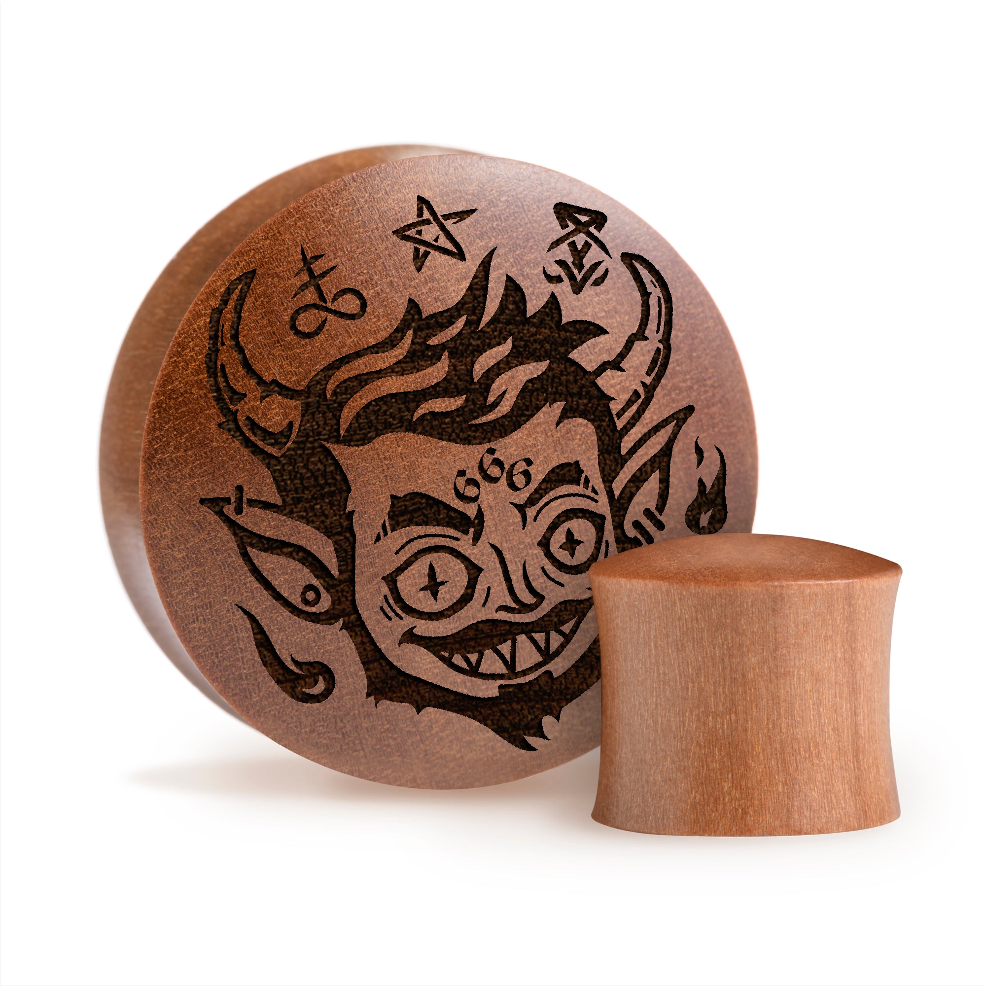 Trickster Devil Plug / Gauge - Saba-Holz | Konvexer Doppel-Flare