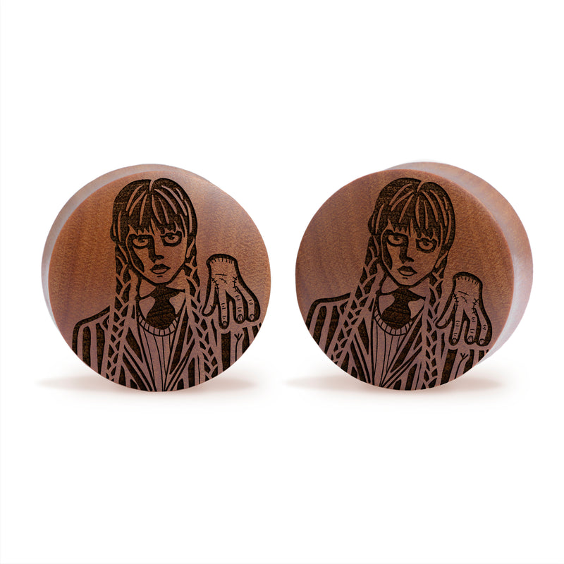 Wednesday Addams Plug / Calibre - Saba Wood | Double flare convexe