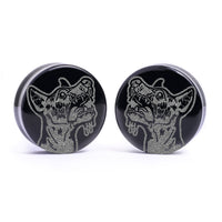 Zombie Dog Plug / Calibre - Verre noir | Double flare à face plate