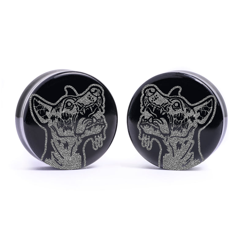 Zombie Dog Plug / Calibre - Verre noir | Double flare à face plate