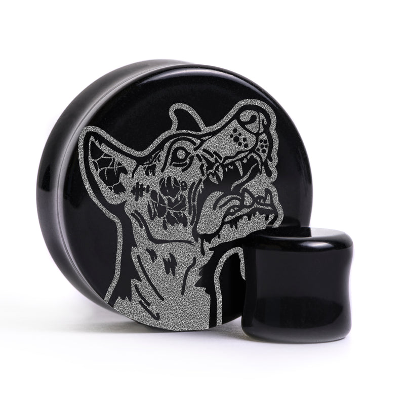 Zombie Dog Plug / Calibre - Verre noir | Double flare à face plate
