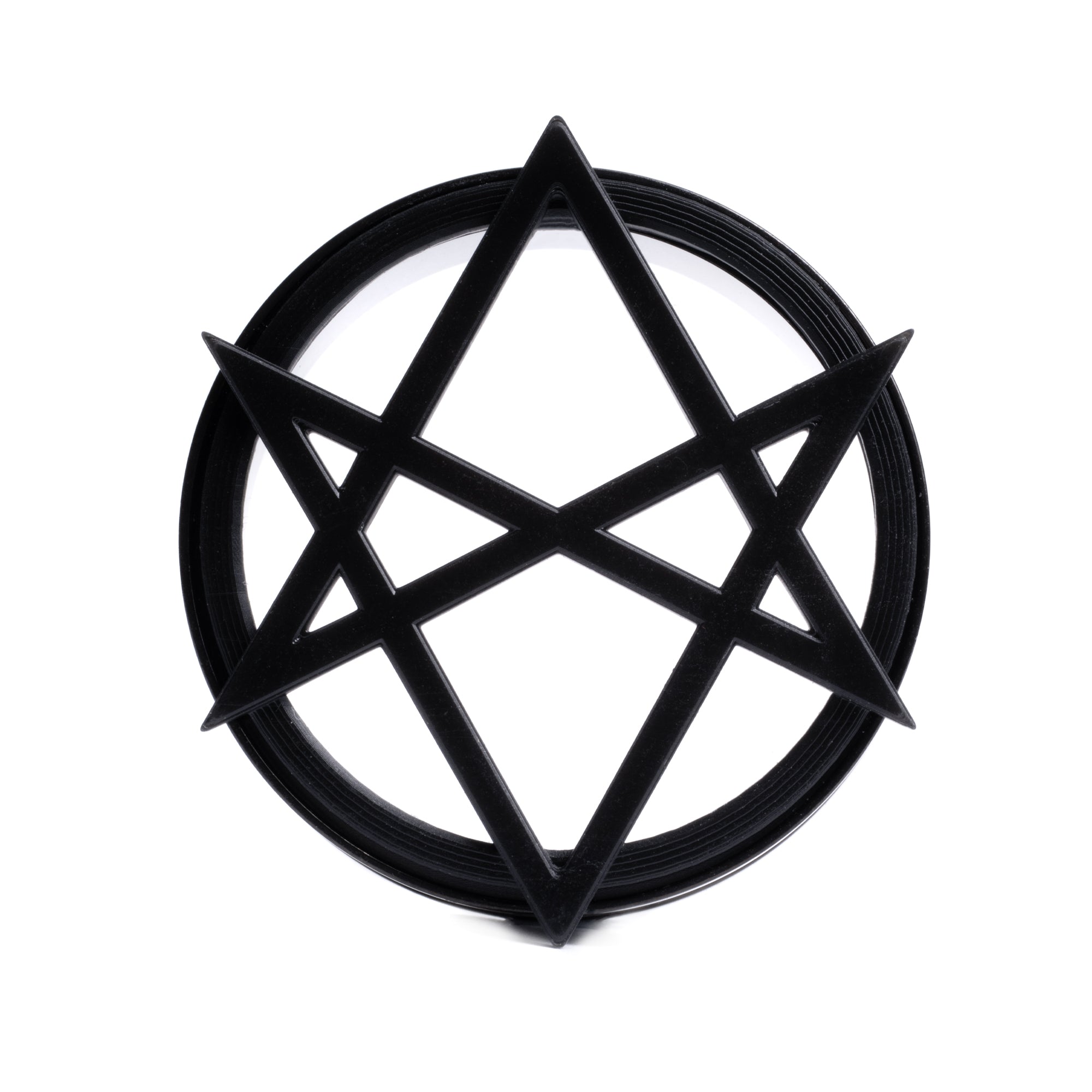 Hexagram 3D Black Steel Double Flare Screwback / Tunnel / Gauge