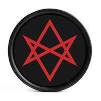Hexagram Plug / Jauge - Incrustation noire et rouge en bois d’ébène | Double flare convexe