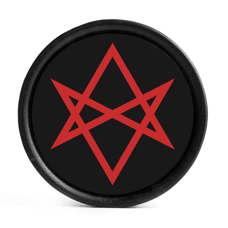 Hexagram Plug / Jauge - Incrustation noire et rouge en bois d’ébène | Double flare convexe