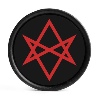 Hexagram Plug / Gauge - Black & Red Inlay Ebony Wood | Convex Double Flare