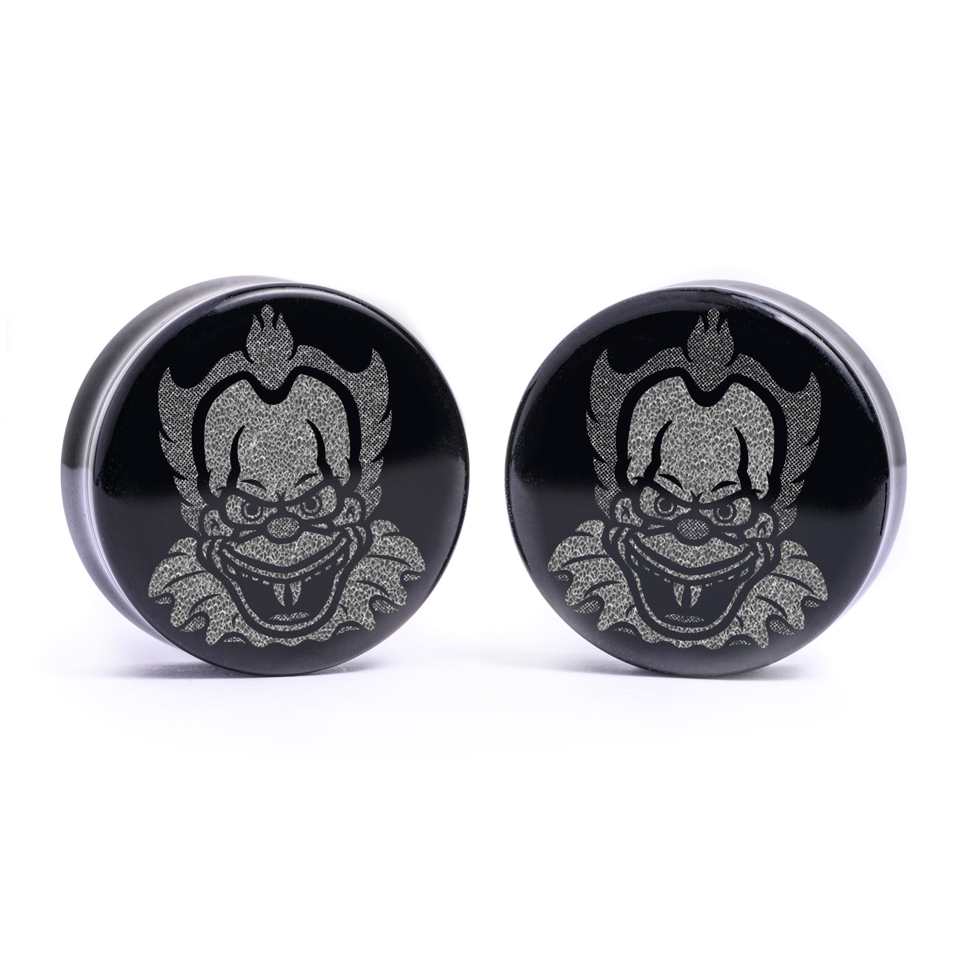 Zombie Lisa Plug / Gauge - Black Glass | Flat Faced Double Flare