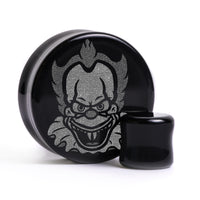 Plug / Gauge IT Krusty - Verre noir | Face plate double évasé