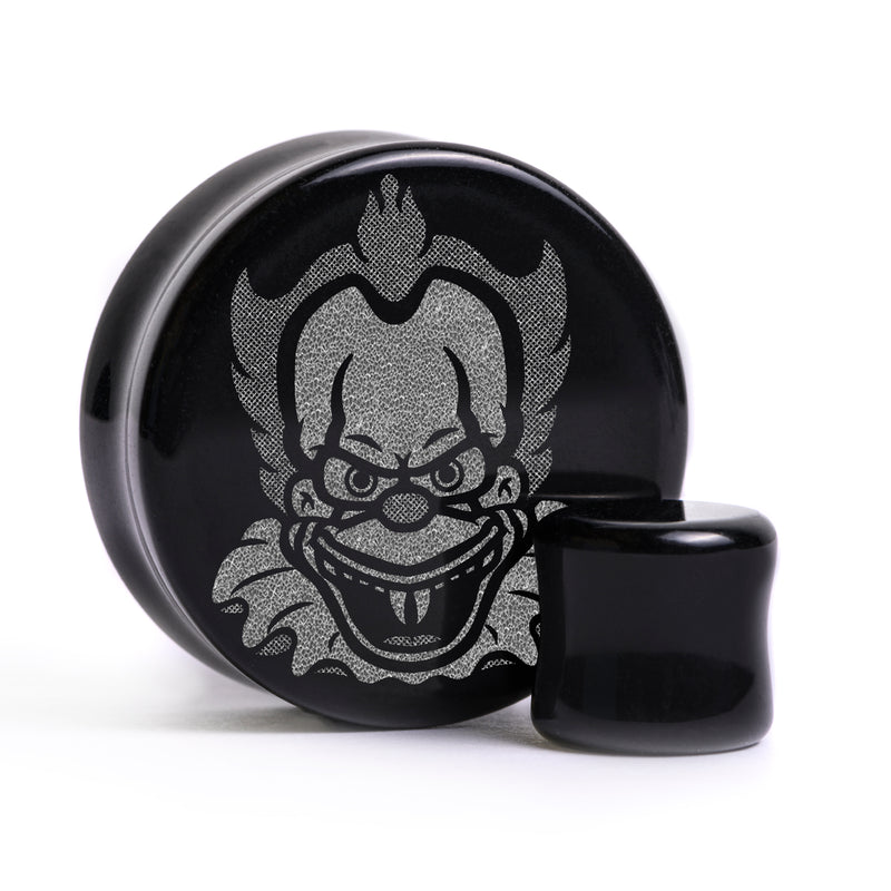 Plug / Gauge IT Krusty - Verre noir | Face plate double évasé