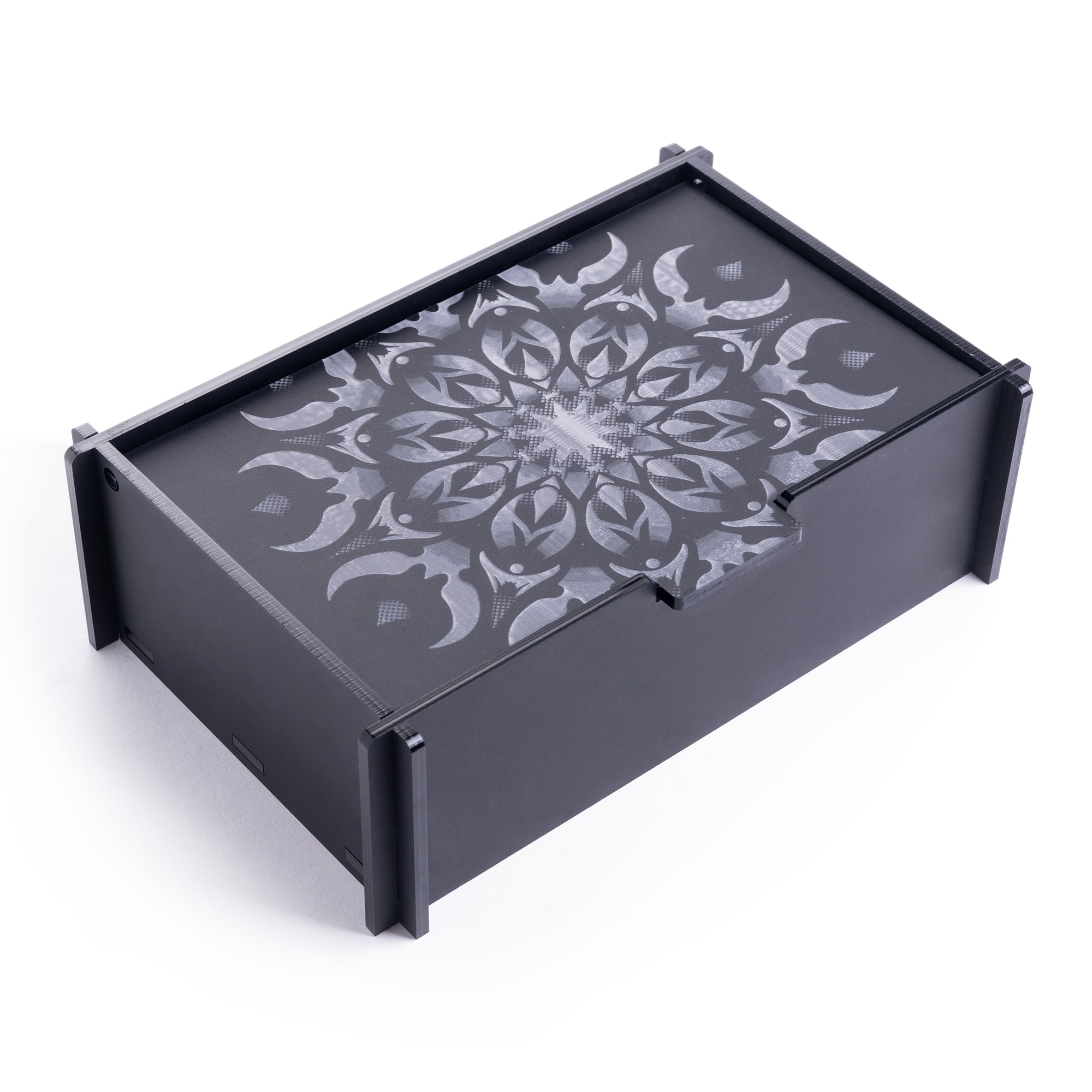 Faded Mandala Black Acrylic Jewellery Box
