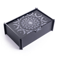 Boîte à Jewellery en acrylique noir mandala délavé