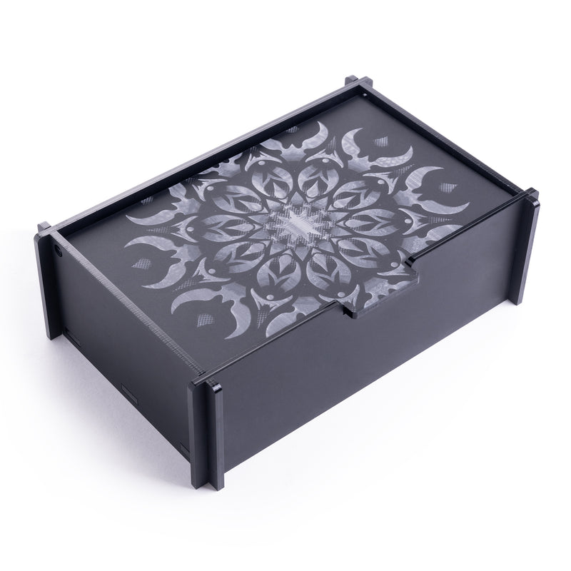 Boîte à Jewellery en acrylique noir mandala délavé