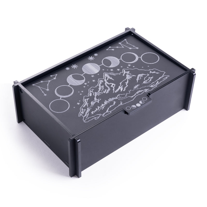Boîte Jewellery noire en acrylique - phase de lune