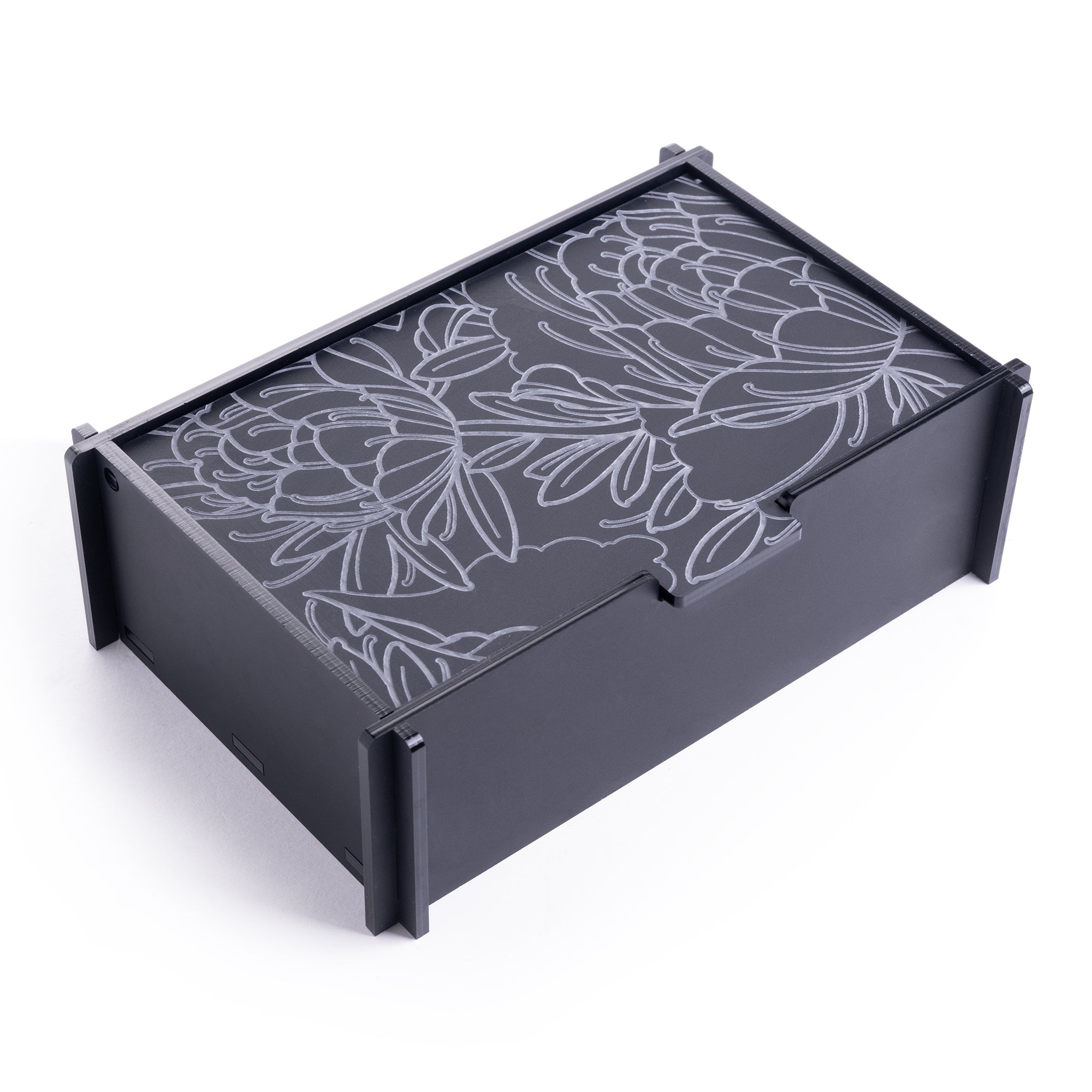 Peony Black Acrylic Jewellery Box