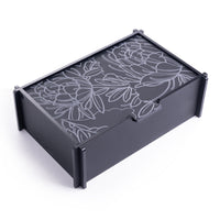 Boîte à Jewellery en acrylique noire Pivoine
