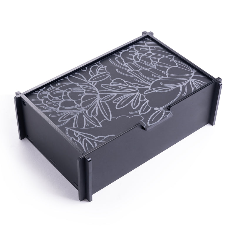 Boîte à Jewellery en acrylique noire Pivoine