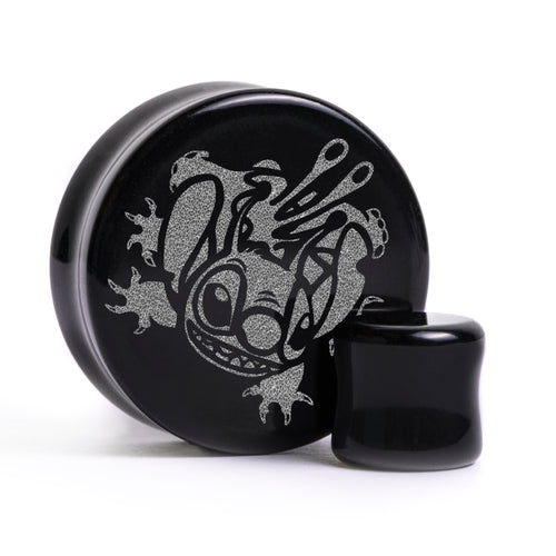 Experiment 626 Plug / Gauge - Black Glass | Flat Faced Double Flare