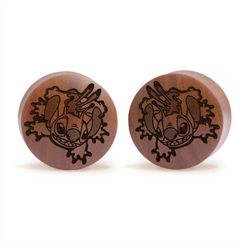 The Blooming Sun Charm Black Steel Double Flared Tunnel Dangle / Plug / Gauge