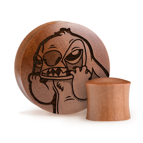 Fed up Stitch Plug / Gauge - Saba Wood | Convex Double Flare