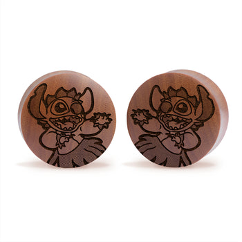 The Blooming Sun Charm Black Steel Double Flared Tunnel Dangle / Plug / Gauge