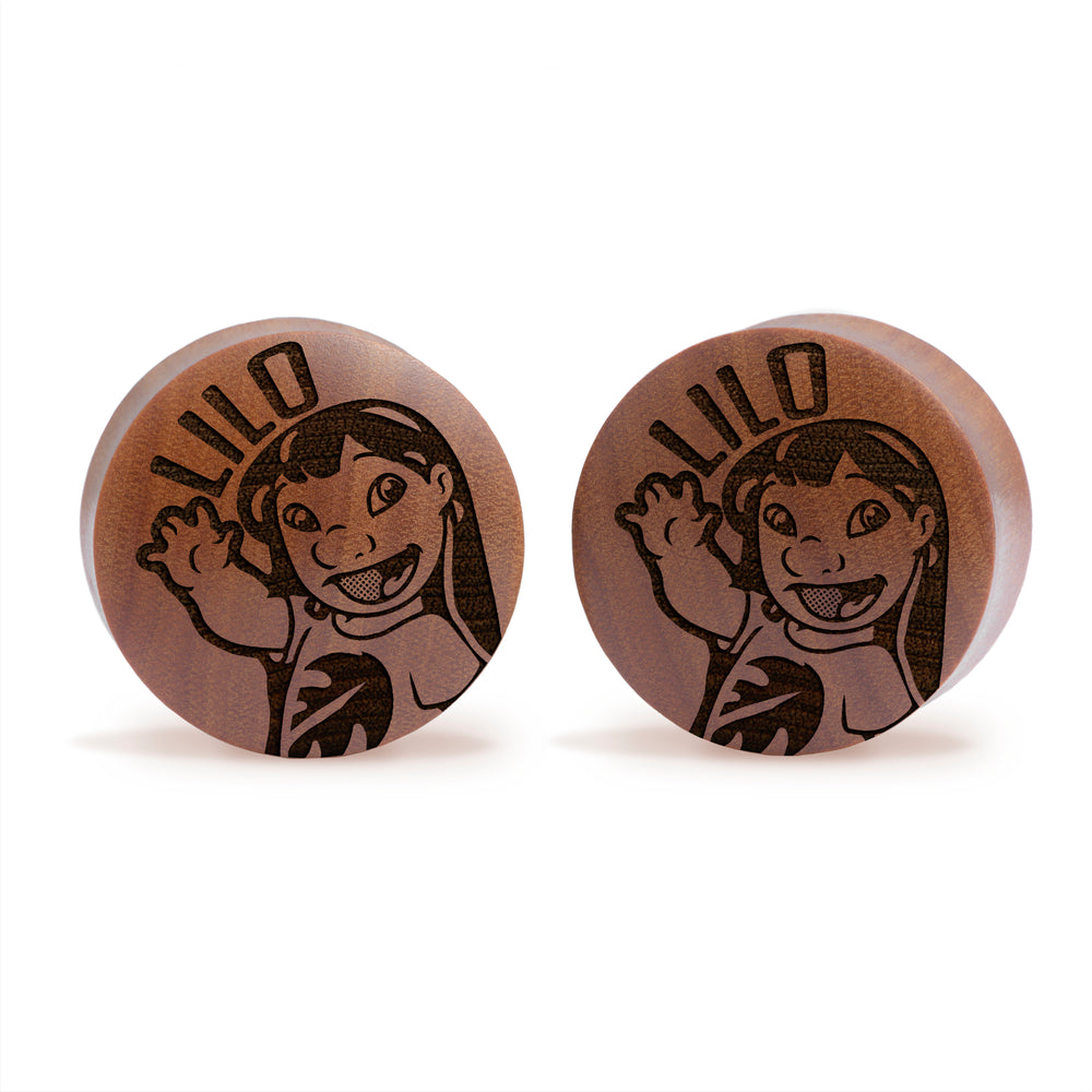 Lilo Plug / Gauge - Saba Wood | Convex Double Flare - Lasered To Order In House At Custom Plugs HQ