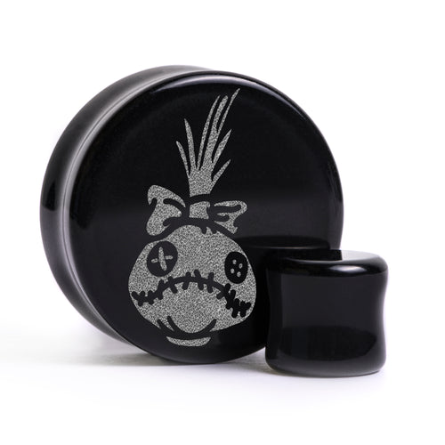 Scrump Plug / Gauge - Black Glass | Flat Faced Double Flare
