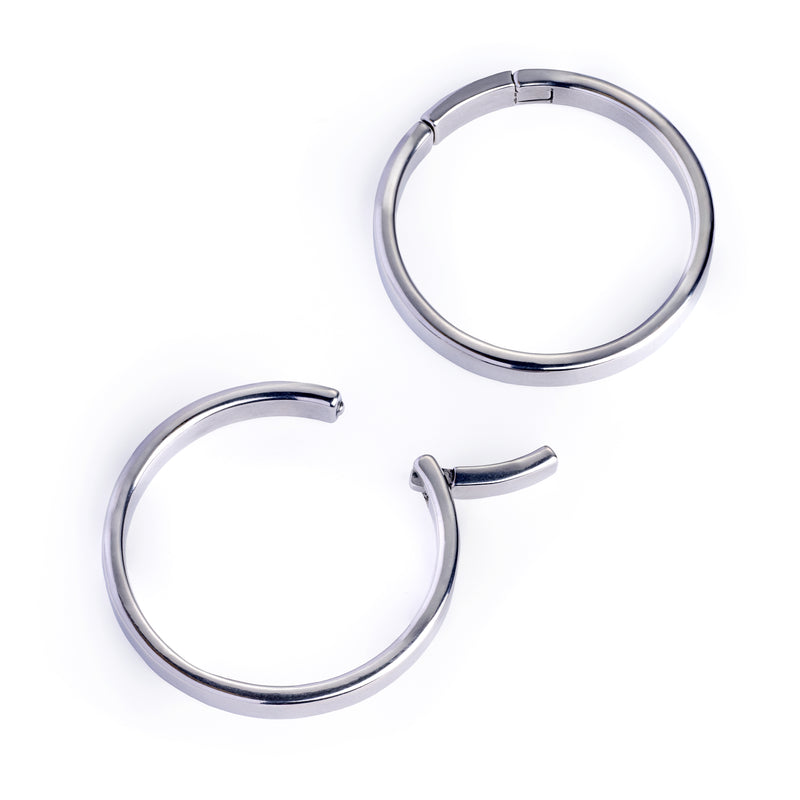 Poids d'oreille anneau en acier argenté - Paire