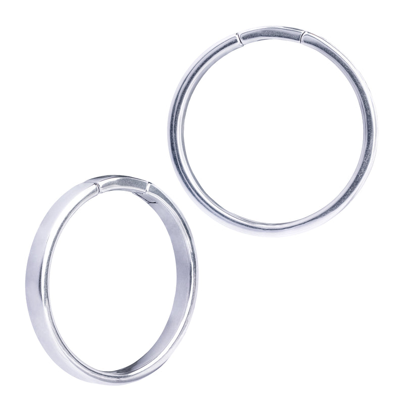 Poids d'oreille anneau en acier argenté - Paire