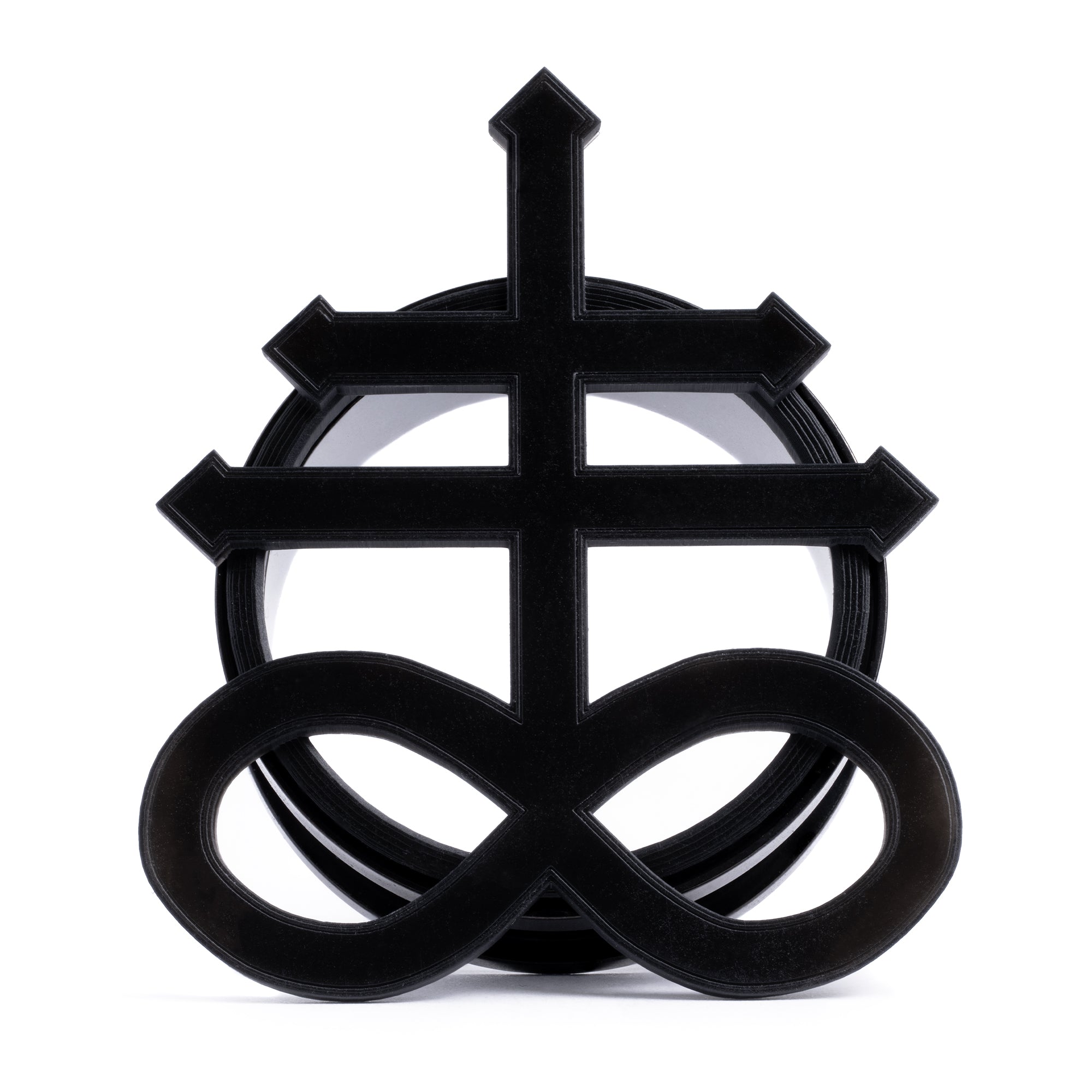 Leviathan Cross 3D Black Steel Double Flare Screwback / Tunnel / Gauge