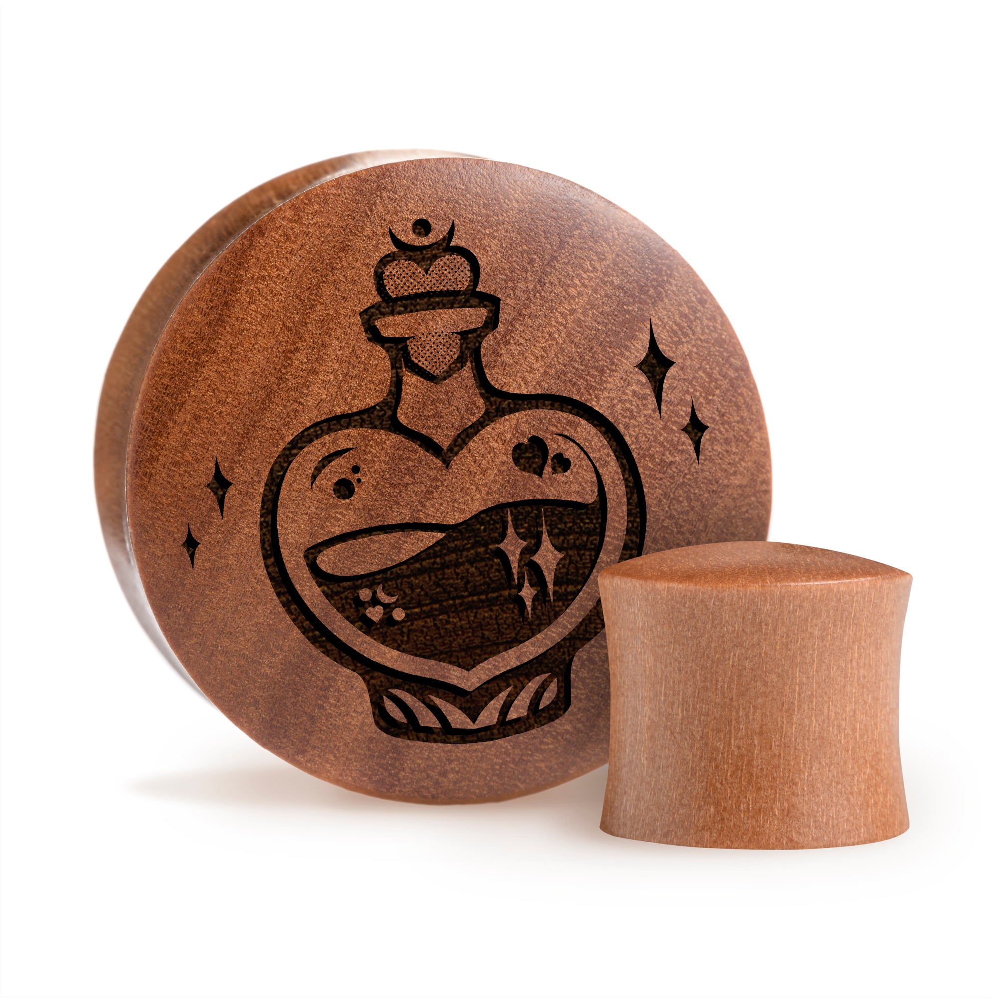 Love Potion Plug / Gauge - Saba-Holz | Konvexe Double Flare