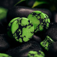 Marble Black & Green Stone Plug / Gauge