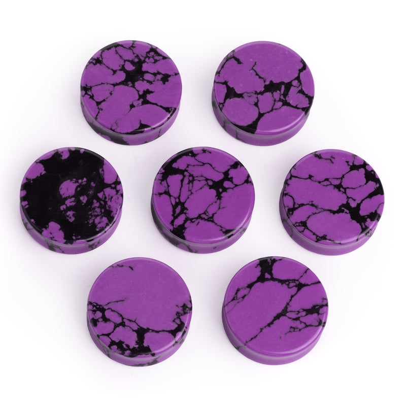 Marbre noir et pierre violette Plug / tunnel