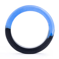 Tunnel d'oreille en silicone effet marbre bleu et noir
