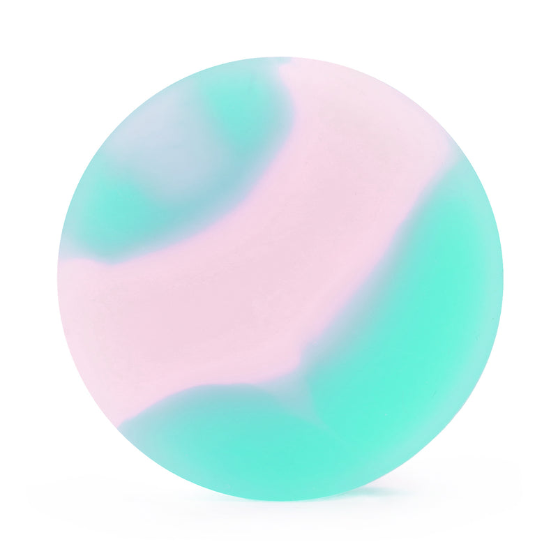 Plug / Gauge d'étirement d'oreille en silicone effet marbre plein vert clair & rose