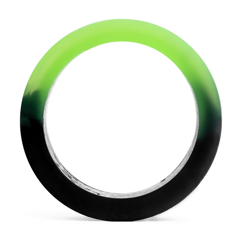 Tunnel d'oreille en silicone effet marbre vert néon et noir