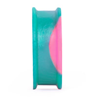 Plug / Gauge d'étirement d'oreille en silicone effet marbre plein rose & vert