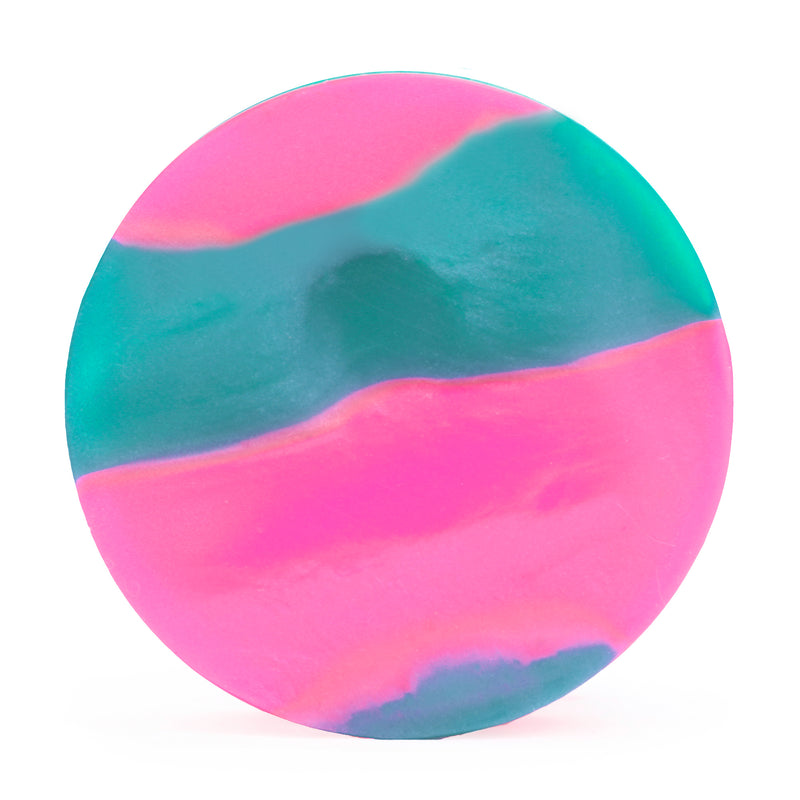 Plug / Gauge d'étirement d'oreille en silicone effet marbre plein rose & vert