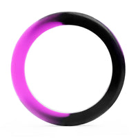 Tunnel d'oreille en silicone effet marbre violet et noir