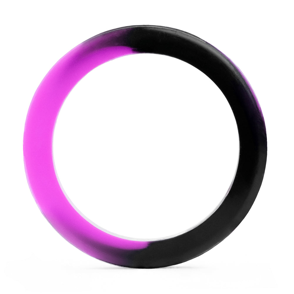 Marble Purple & Black Silicone Ear Tunnel - Flat Flare Two-Tone Silicone Ear Plugs / Gauges in 00g, 0g, 2g, 4g and more.