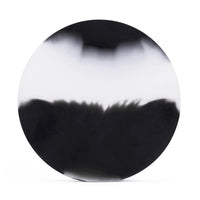 Plug / Gauge d'étirement d'oreille en silicone effet marbre plein blanc & noir