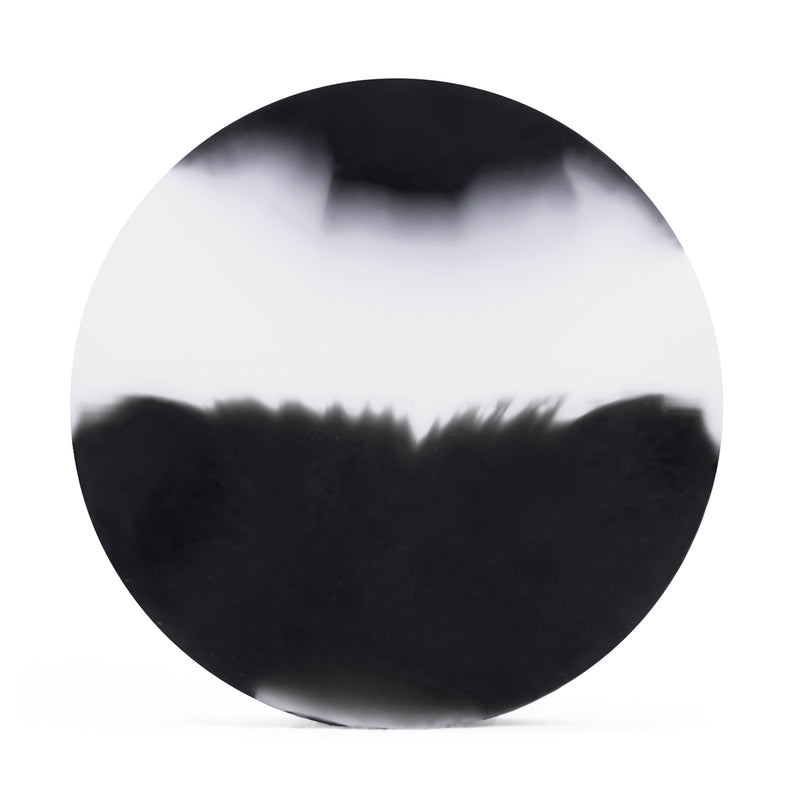 Plug / Gauge d'étirement d'oreille en silicone effet marbre plein blanc & noir